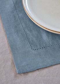 Linnen placemats (set van 2) - paars - maat 30x45 cm - linnen - bonprix