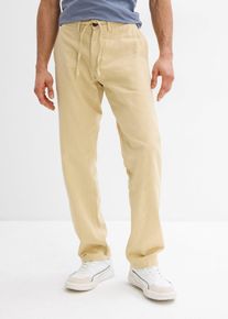 Regular fit instap chino met linnen straight - beige - maat 60 - linnen - bonprix