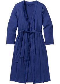 Badjas van shirtstof - blauw - maat 40/42 (M) - met katoen - bonprix