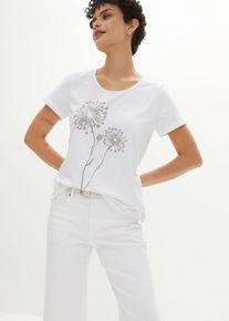 T-shirt - wit - maat 44/46 (L) - met katoen - bonprix