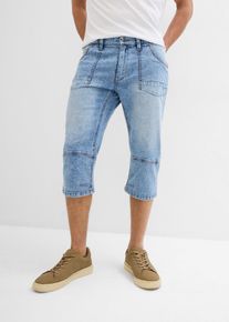 Regular fit 3/4 stretch jeans straight - blauw - maat 32 - met katoen - bonprix