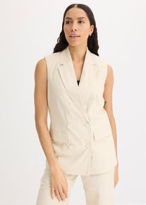 Linnen blazer zonder mouwen - beige - maat 44 - bonprix