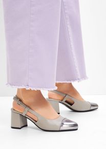 Slingback pumps - grijs - maat 37 - vegan - bonprix