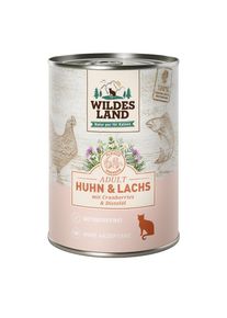 Wildes Land Adult 6 x 400 g pour chat - poulet, saumon aux cranberries
