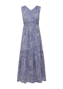 comma, comma casual identity Dames Jurk smoky blue / limoen / lichtgrijs 34