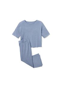 Tchibo - Pyjama in 3/4-Länge - Damen - Gr. XL - hellblau