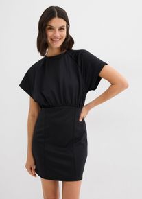 Shirtkleid mit Raffung, schwarz, Größe 48/50 (XL), bonprix
