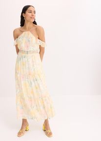 bedrucktes Maxikleid, gelb, Gr&ouml;&szlig;e 46, bonprix