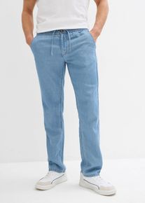 Leichte Regular Fit Schlupfjeans aus luftigem Leinen-Mix Straight, blau, Gr&ouml;&szlig;e 44, Leinen, bonprix