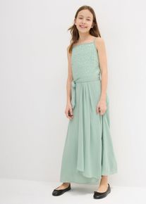 Maxikleid mit Pailletten, grün, Größe 158, bonprix