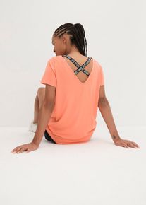 Langes Sport-Shirt mit R&uuml;ckenausschnitt, orange, Gr&ouml;&szlig;e 36/38 (S), Viskose, bonprix