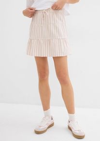 Stufenrock aus luftigem Leinen-Mix, beige, Größe 42, Leinen,Viskose, bonprix