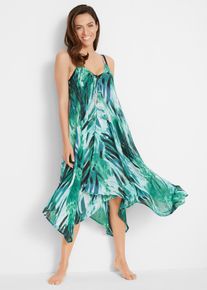 Transparentes Strand Maxikleid aus leichtem Chiffon, gr&uuml;n, Gr&ouml;&szlig;e 48, bonprix