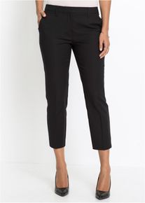 7/8-Business-Hose, schwarz, Größe 34, mit Baumwolle, bonprix