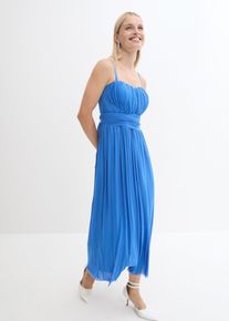Maxikleid aus Mesh mit Tragevarianten, blau, Größe 38, bonprix
