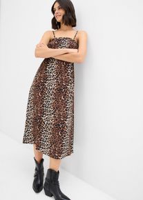 Trägerkleid aus fließender Viskose, beige, Größe 34, Viskose, bonprix