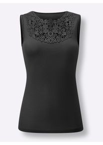wäschepur Dames Blazershirt in zwart ,maat 38, Witt, 50% Katoen, 50% Modal