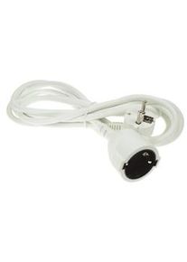Perel Cable prolongador - 5 m - color blanco - toma de tierra lateral