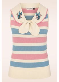 Banned Retro Zelda Swallow Gestreifter Pullover in Creme