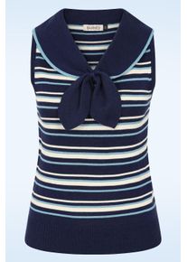Banned Retro Maisie Gestreiftes Jumper Top in Marineblau