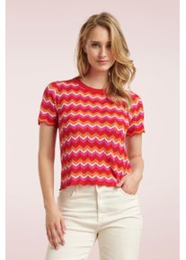 Smashed Lemon Ellie Gestricktes Top in Rot und Multi.