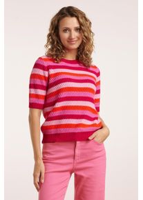 Smashed Lemon Iris Gestricktes Top in Rot und Multi