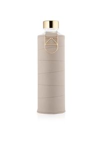 Equa Mismatch glass water bottle + faux leather case colour Beige 750 ml