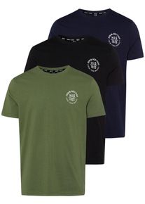H.I.S. H.I.S T-Shirt, (Packung, 3 tlg., 3er-Pack), schmal geschnitten, bedrucktes Design, aus 100% Baumwolle
