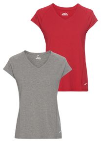 FAYN SPORTS Funktionsshirt »Double Pack Essential«, (Packung, 2 tlg., 2er-Pack), Kurzarm, lockere Passform, unifarben, V-Ausschnitt