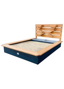 Ambia Garden Sandkasten , Anthrazit, Braun , Holz , Hemlocktanne , 114.5x58.5x91.5 cm , unisex , FSC 100% , hoher Rand, Sitzfläche , Freizeit & Co,