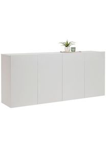 Hom´in Hom`in Sideboard , Weiß , Holzwerkstoff , 6 Fächer , 180x80x42 cm , hängend , Kleinmöbel, Kommoden, Sideboards