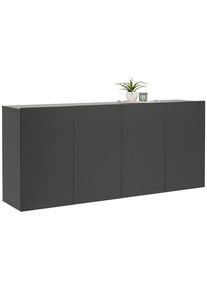 Hom´in Hom`in Sideboard , Anthrazit , Holzwerkstoff , 6 Fächer , 180x80x42 cm , Typenauswahl, hängend , Kleinmöbel, Kommoden, Sideboards