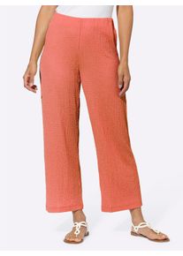Dames Jerseybroek in 7/8-lengte in papaya ,maat 36, WITT, 99% Polyester, 1% Elastan