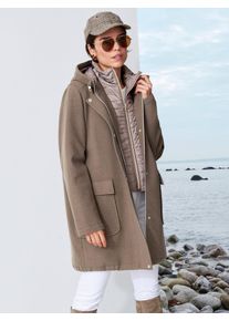 WHITE LABEL - Parka met capuchon, beige, Maat 36, synthetische vezel