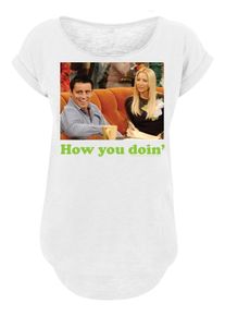 F4NT4STIC Dames Shirt 'Friends TV Serie How You Doin' cognac / lichtgroen / zwart / wit L