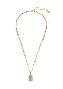 Yokoamii Dames Ketting cyaan blauw / goud / rosé / parelwit One Size