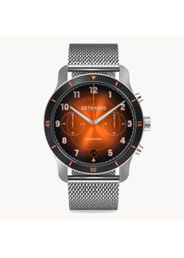 deTomaso Men's Watch - Black Orange - Chronograph, case made of surgical steel, sapphire-hardened mineral glass, mesh strap, 42mm diameter, Japanese quartz