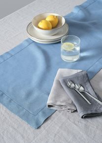 Bordslöpare i linne - lila - storlek 40x140 cm - bonprix
