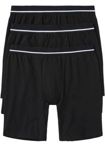 Långa boxershorts (3-pack) - svart - storlek 8 (XXL) - bonprix