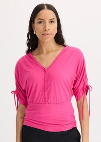 Topp med knappsl&aring; - stark rosa - storlek 48/50 (XL) - bonprix