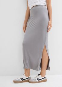 Jerseykjol av mjuk viskos - grå - storlek 40/42 (M) - bonprix