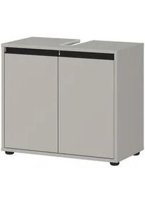 Germania Waschbeckenunterschrank , Grau , Metall , 1 Fächer , einzeln stellbar , 63x55x34 cm , stehend , Badezimmer, Badmöbel, Waschbeckenunterschränke