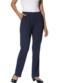 Dames Comfortbroek van gestructureerd materiaal marine Maat 44