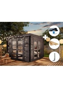 Alpholz ECO-set - Tuinhuisje Paloma Beach - grijs