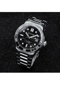 Holzkern; Wood Watch Deepdiver (Marble/Silver), Men, Natural wood