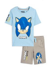 C&Amp;A Sonic-set-maglia a maniche corte e shorts di felpa-2 pezzi, Blu, Taille: 110