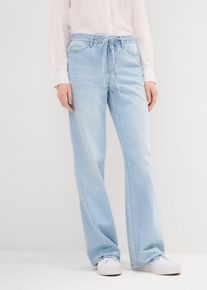 Jean large taille mi-haute ceinture - bleu - taille 54 avec coton - bonprix