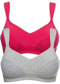 Lot de 2 soutiens-gorge coton sans armatures - fuchsia - taille 100B avec coton - bonprix