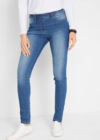 Jegging à taille mi-haute et élastiquée - bleu - taille 40 avec coton - bonprix