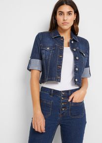 Veste courte en jean manches 3/4 - bleu - taille 38 avec coton - bonprix